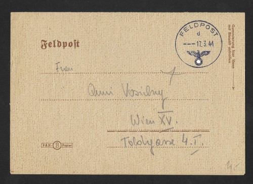 Feldpost faltbrief 1944 - feldpost,