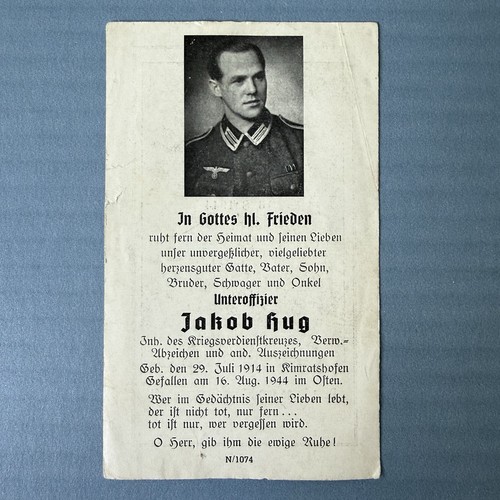 Sterbebild unteroffizier ww2 - sterbebild,