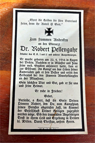 Sterbebild weltkrieg pio - 2.,